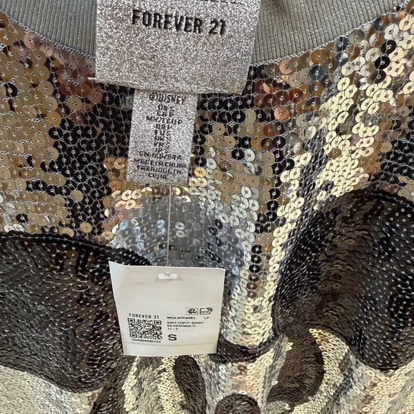 Forever 21 Silver Sequin Mickey Mouse Tee - Picture 3 of 3